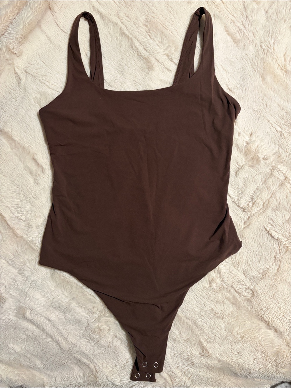 NWOT Auden Brown Square-Neck Bodysuit- Large